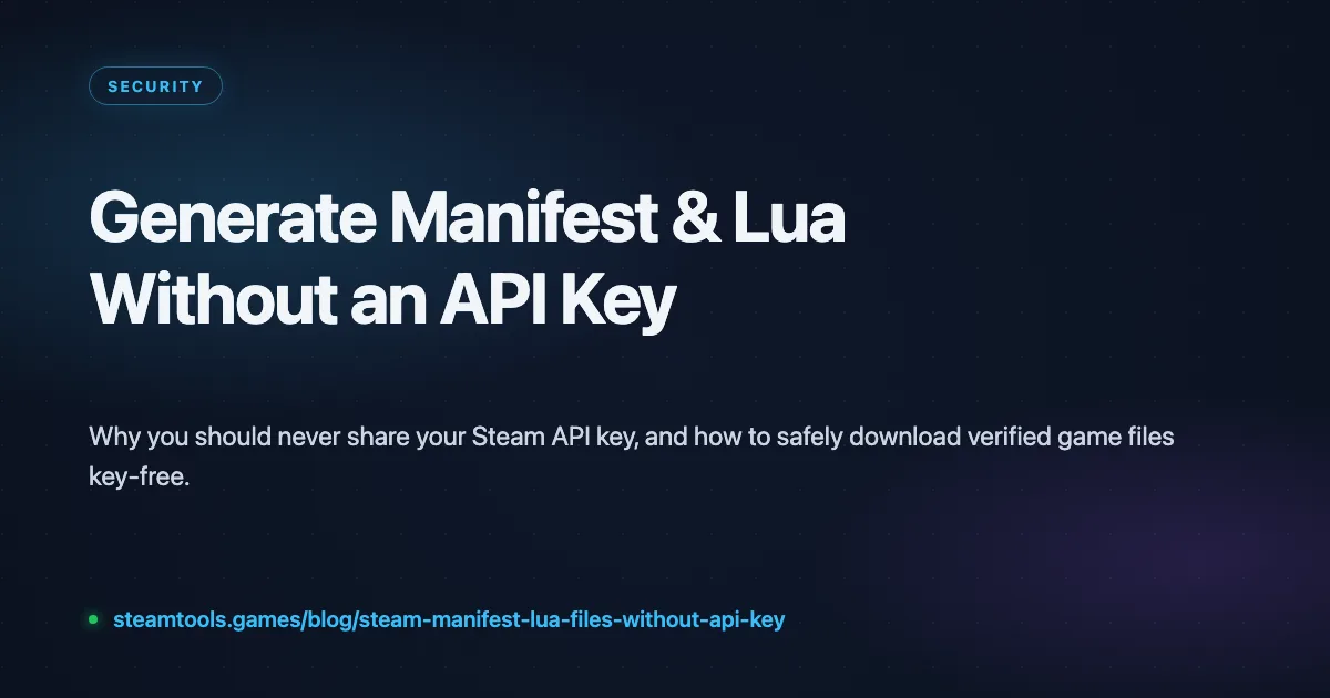 How to Generate Steam Manifest & Lua Files Without an API Key