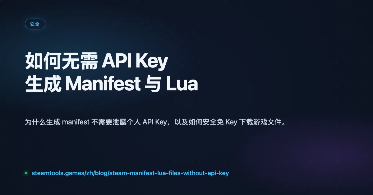 如何无需 API Key 生成 Steam Manifest 与 Lua 脚本