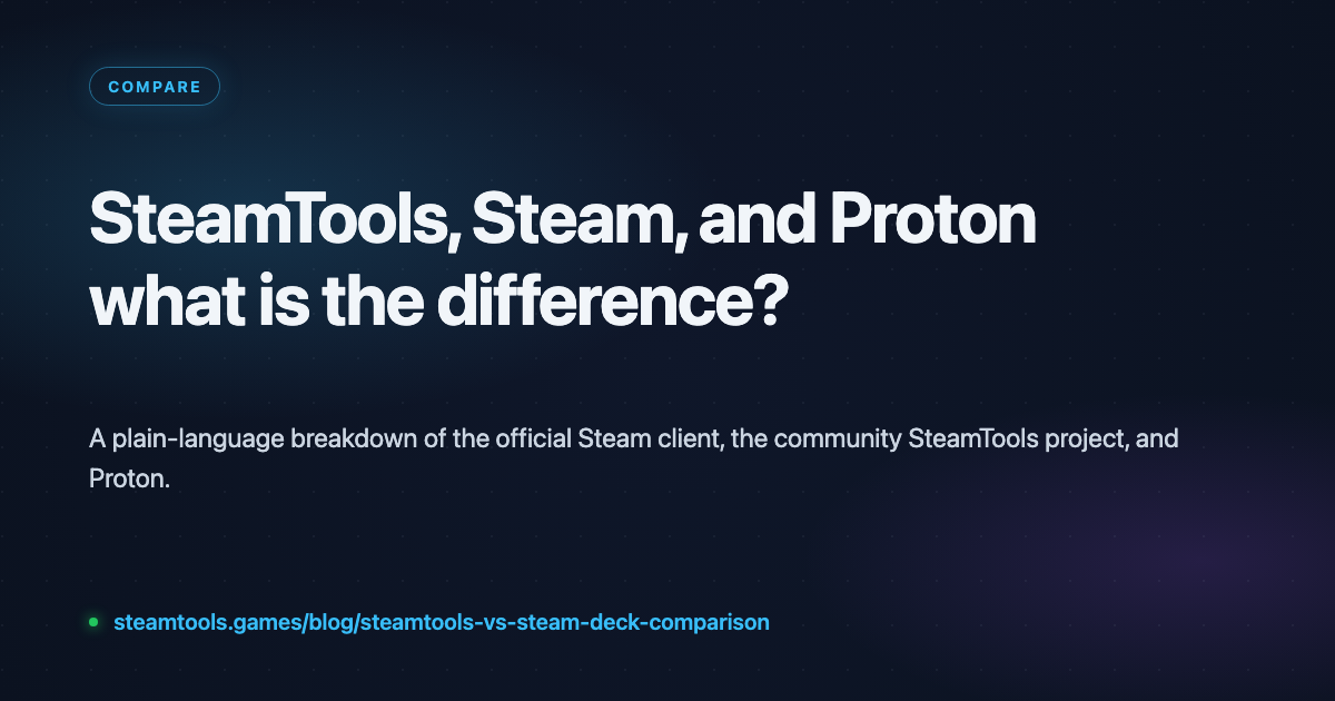 SteamTools vs Steam vs Proton: differences