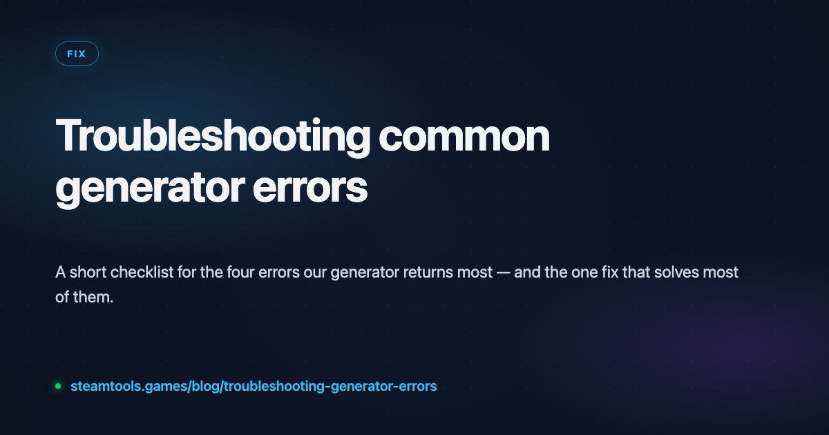 Fix SteamTools generator errors (manifest & Lua)