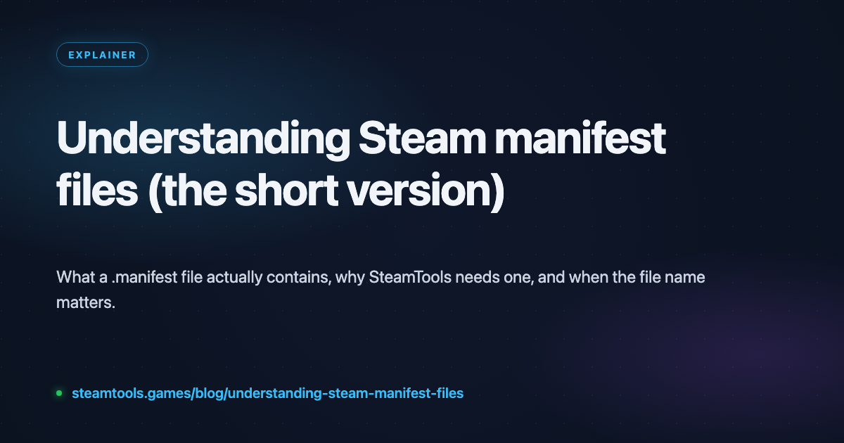 Steam manifest & Lua files explained