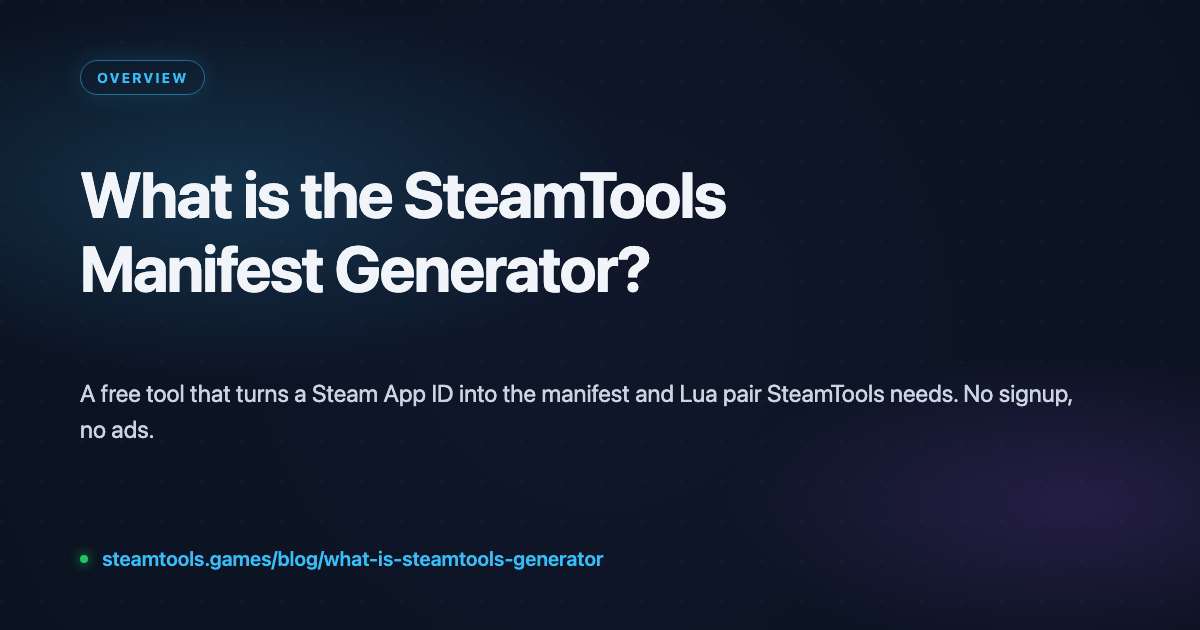 What is the SteamTools Manifest Generator?